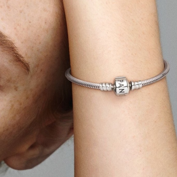 Pandora Moments 925 sterling silver snake chain classic charm bracelet EUC! - Picture 5 of 10